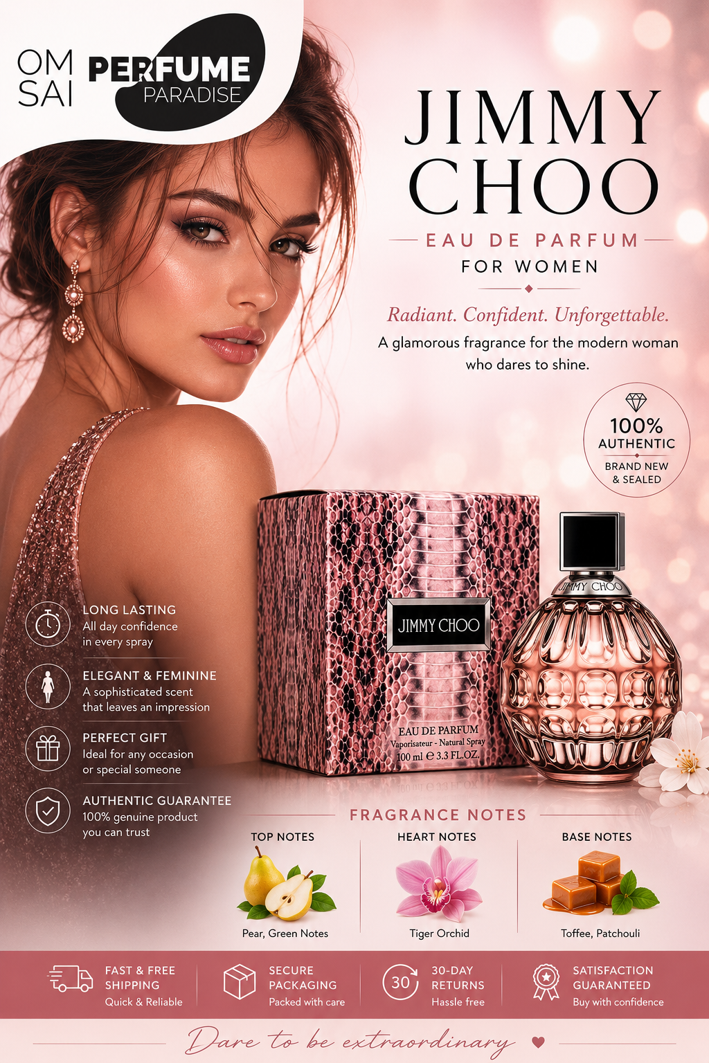 Jimmy Choo Eau De Parfum EDP Spray for Women 3.3 oz 100ml Brand New Sealed