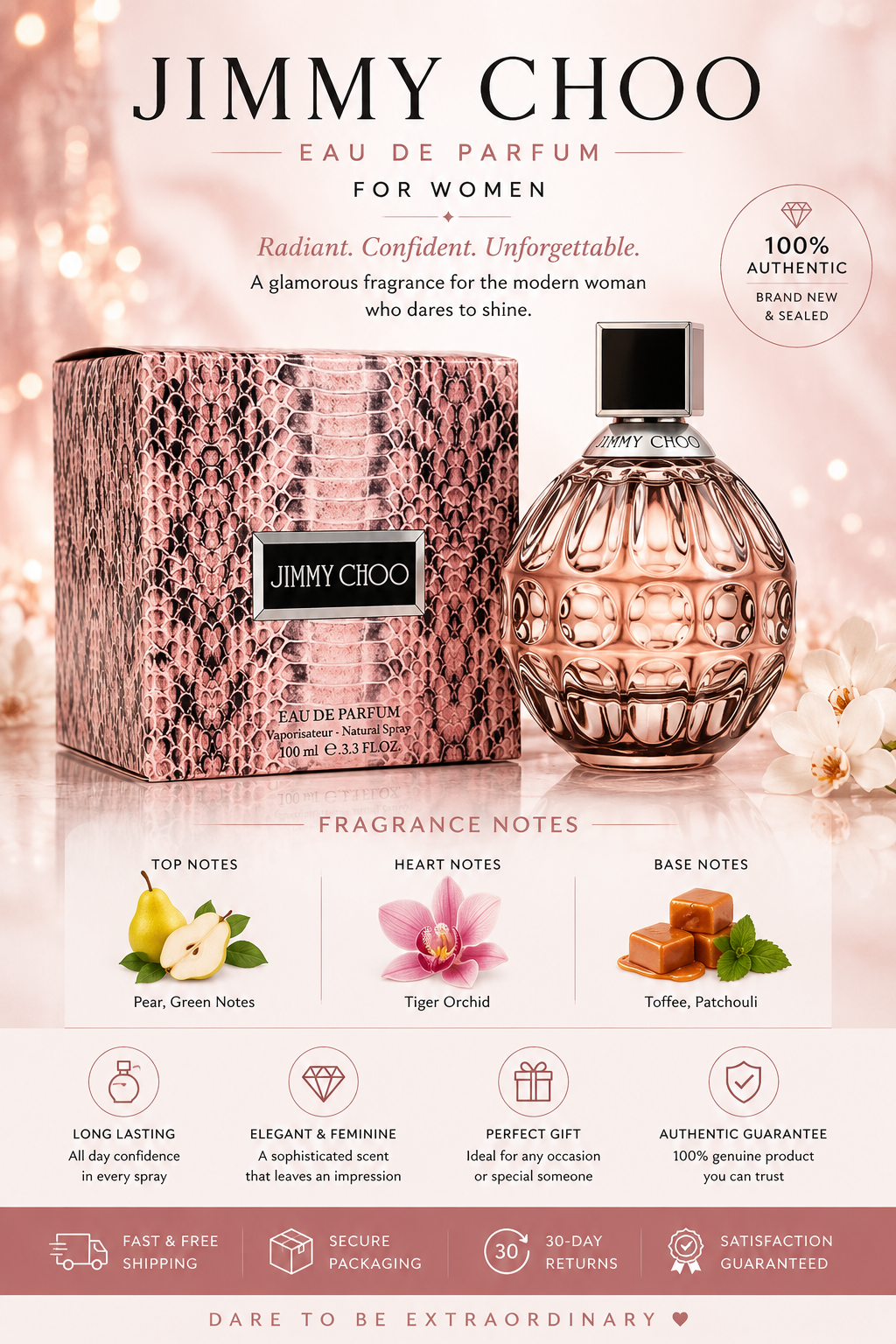 Jimmy Choo Eau De Parfum EDP Spray for Women 3.3 oz 100ml Brand New Sealed